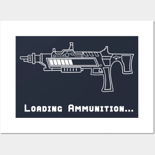 Loading Ammunition Futuristic Gun Video Game (Alternate White) Posters and Art